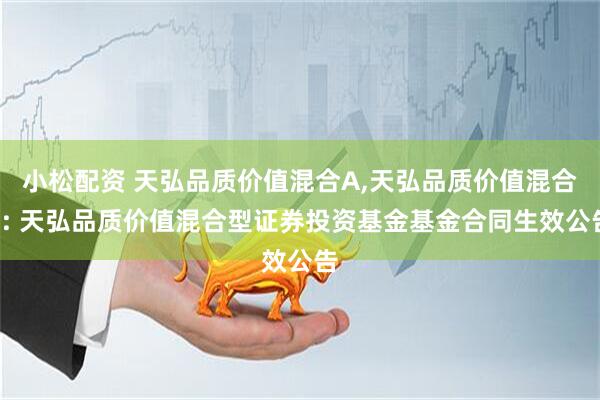 小松配资 天弘品质价值混合A,天弘品质价值混合C: 天弘品质价值混合型证券投资基金基金合同生效公告